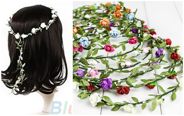 Coroa/head-band de flores.